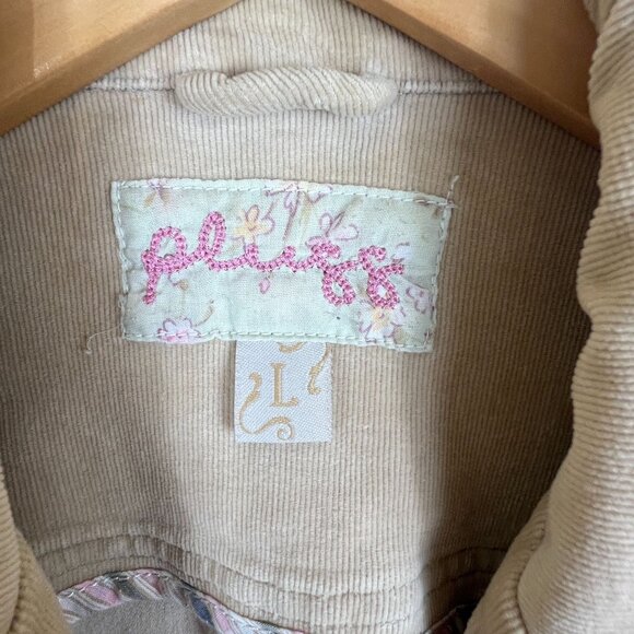 Plugg Womens Beige Corduroy Blazer Jacket With Bow Pockets Size L - Picture 5 of 14